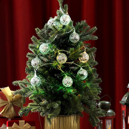 Zhanmai 30 LED Disco Ball String Lights Decor Lighted Mini Mirror Disco Balls Ornaments for 70s 80s Party Supplies Club(1.57 Inch Ball,Multicolored)