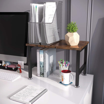 OROPY Vintage Printer Stand Holder - Multi-Purpose Desktop Shelf Storage Organizer for Printers, Fax Machine, Scanner, Office Supplies with Adjustable Anti-Skid Feet