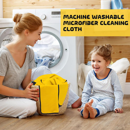 Tallew 60 Pcs Microfiber Towels 16 Inch x 16 Inch Microfiber Cloth Car Drying Towels for Cars Washing Polishing Office Windows Cleaning Household Supplies (Yellow)