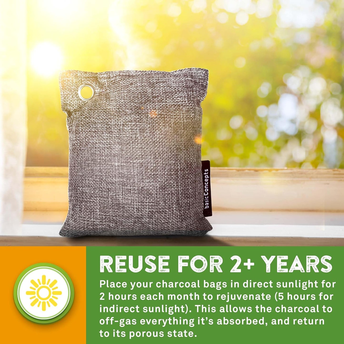 Charcoal Odor Absorber for Strong Odor (6 Pack, 100g each), Bamboo Charcoal Air Purifying Bag, Basement Musty Odor Eliminator Deodorizer, Activated Charcoal Odor Absorber for Closet, Shoe, Car