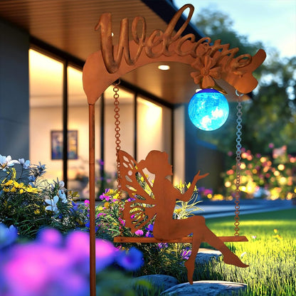 HONGLAND Solar Garden Lights Outdoor Decor, Solar Fairy Lights Outdoor Moon Decor, Housewarming Ornaments for Patio, Lawn, Yard, Pathway - Unique Gardening Gifts for Women Mom Grandma