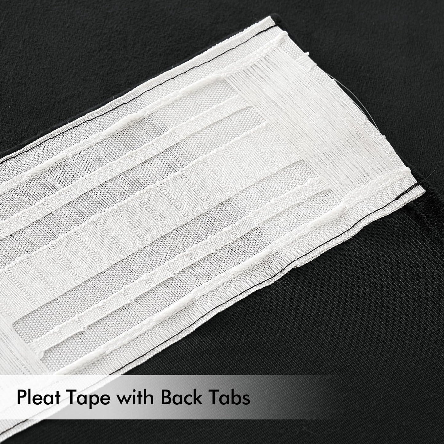 MIULEE Black Velvet Curtains 108 inches Long 2 Panels - Luxury Pinch Pleated Room Darkening Window Drapes for Bedroom Living Room Thermal Insulated Super Soft Blackout, Back Tab Rod Pocket