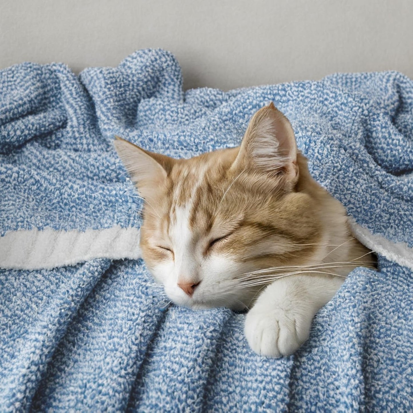 MIULEE Blue Super Soft Throw Blanket for Bed, Twin Size Cozy Fluffy Warm Blankets Knit Blankets for Couch, Sofa, Chair, Living Room, Camping, Picnic, 60 x 80 inch