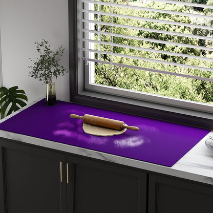 Quality Silicone Table Mat 47x24 Inch - High Heat Resistant (Lab Tested 482°F), Non-Slip Oil-Resistant Surface for Baking & DIY | Waterproof & Easy Clean (Purple)