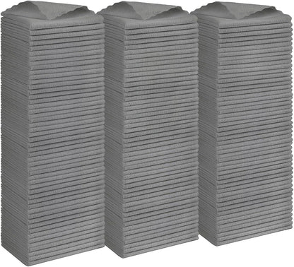 Orighty Grey Microfiber Cleaning Cloth, 150 Pack Highly Absorbent Cleaning Supplies, Lint Free Kitchen Towels Cleaning Rags, Microfiber Towels for Cars, House, Window, 12x12 inch