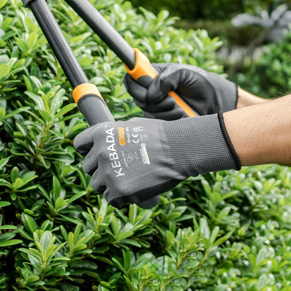 Kebada Safety Work Gloves,120 Pairs Bulk Pack, Touchscreen, PU Coated, Ideal for Warehouse, Construction, Gardening and Mechanics, Grey, XX-Large