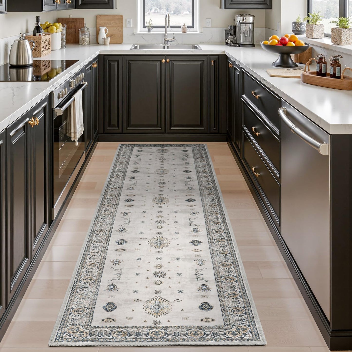 AMOAMI Vintage 3X10 Runner Rug Non Slip Soft Runners for Hallways Washable Hallway Runner Bedside Rugs for Bedroom Long Rug for Hallways Entryway Laundry Room Stair Kitchen Bathroom