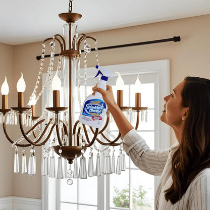 Sparkle Plenty Chandelier Cleaner Drip Dry Spray No Wipe - Dust Remover & Streak Free Glass Cleaner Spray for Chandeliers Crystals & Window Screen Surface - All Purpose Cleaning Supplies (32 oz)