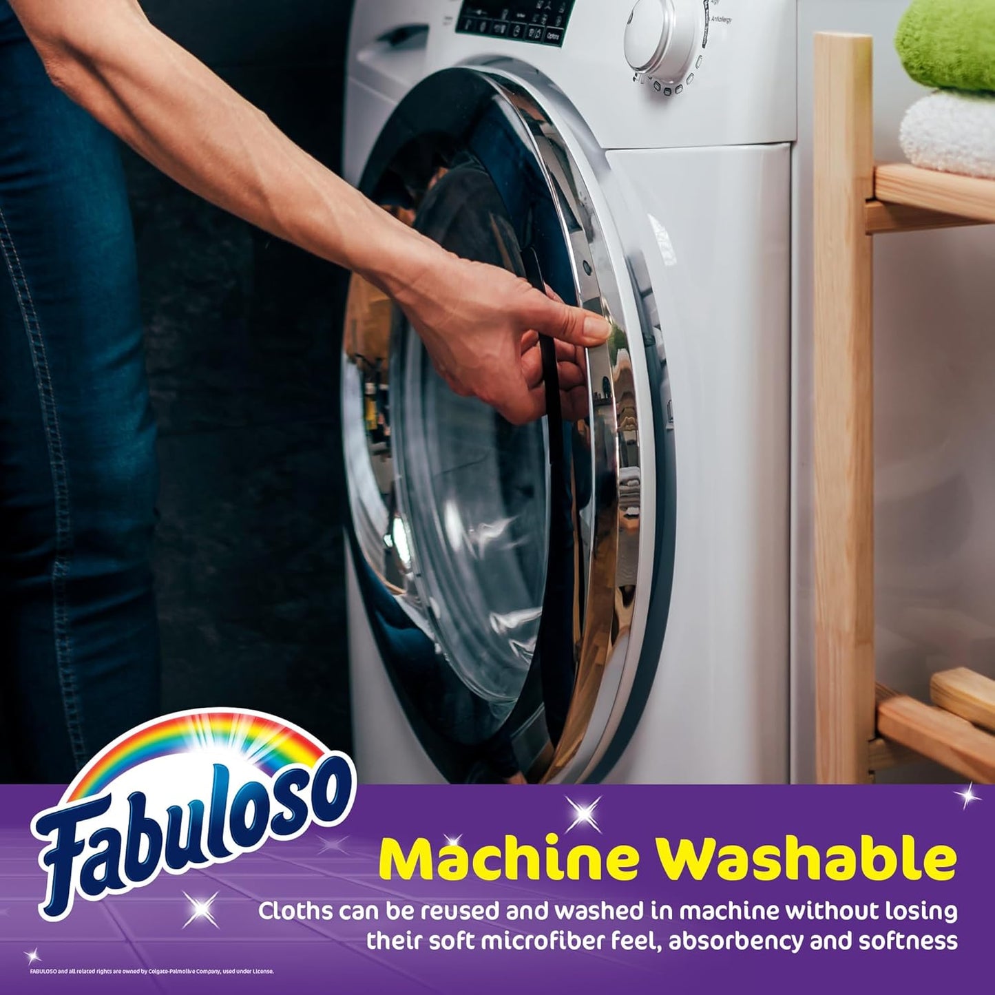 Fabuloso Microfiber Cleaning Cloths, Rainbow - Lint-Free, Scratch-Free Cleaning Cloths for Surfaces and Wood Furniture - Dustless Cloth for Bold and Bright Cleaning Experience, 24 Count