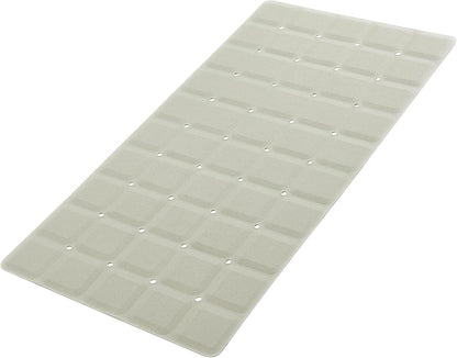 Foldable Silicone Bathtub Mat: Jumbo Size Heavy Duty Safety Bath Mat for Tub Without Suction Cups Non Slip Bath & Shower Mat for Textured, Reglazed, Refinished Tub (Beige, 35.8 x 17.7)
