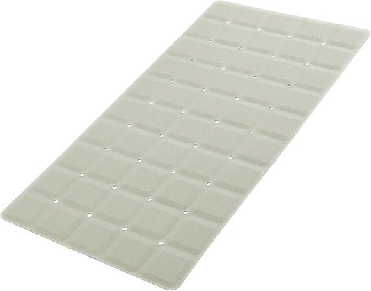 Foldable Silicone Bathtub Mat: Jumbo Size Heavy Duty Safety Bath Mat for Tub Without Suction Cups Non Slip Bath & Shower Mat for Textured, Reglazed, Refinished Tub (Beige, 35.8 x 17.7)