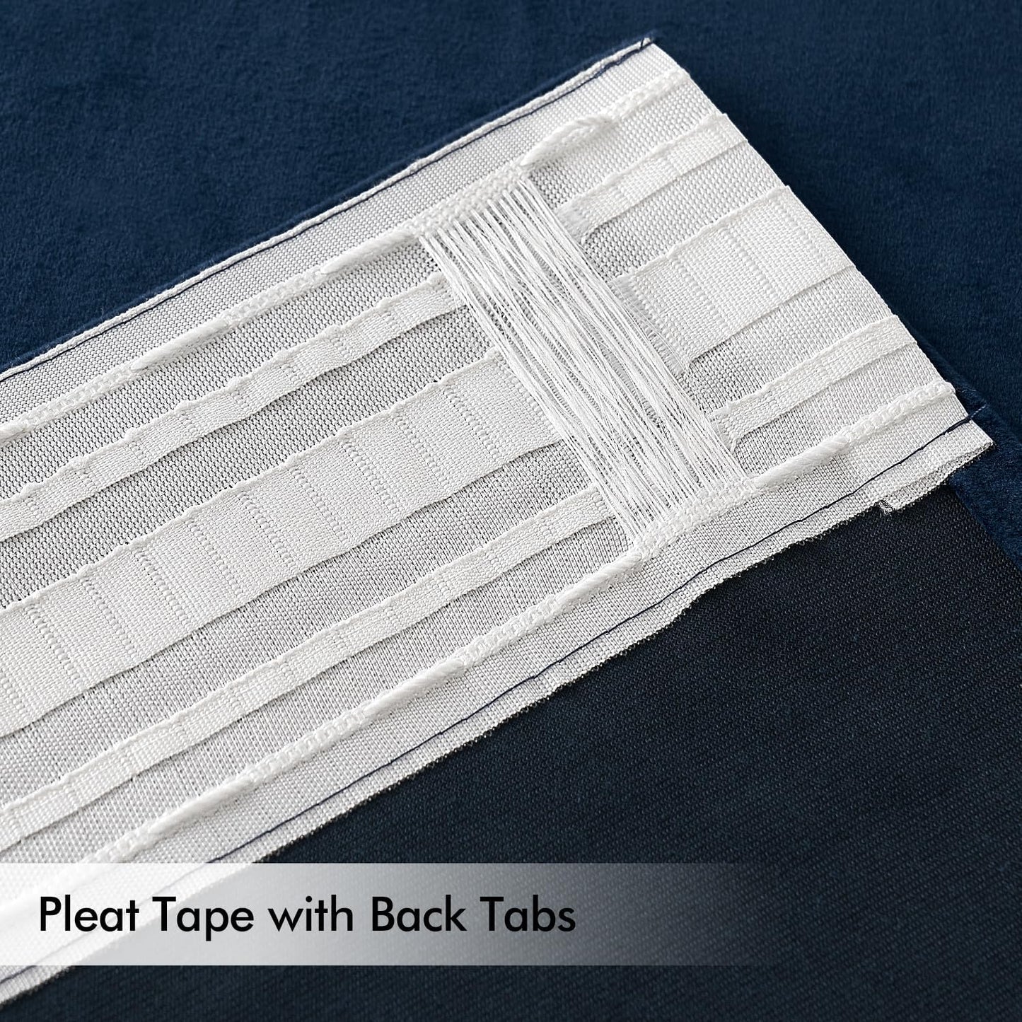 MIULEE Navy Blue Velvet Curtains 90 inches Long 2 Panels - Luxury Pinch Pleated Room Darkening Window Drapes for Bedroom Living Room Thermal Insulated Super Soft Blackout, Back Tab Rod Pocket