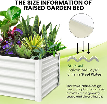 Large Outdoor Planter Boxes Kit Set of 2,6x3x1.5ft Galvanized Raised Bed Planter with Open-Ended Base Design, Elevated for Outdoor Plants, Durable Raised Bed for Gardening,Green