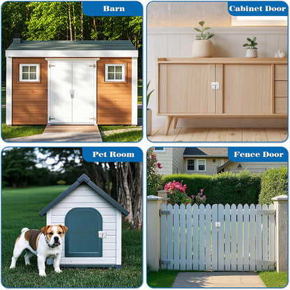 Alise Flip Latch,Gate Latches Slide Bolt Latch Safety Door Lock Catch for Barn Cabinet Pet Cage Fence Bathroom Garage Window,Heavy Duty SUS304 Stainless Steel Gate Hardware Locks,Matte White,MS5007-W