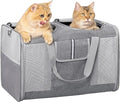 Large Cat Carrier for 2 Cats, 21.7X 13.8X 13.8in Pet Carrier for Cat and Dog Up to 38lbs, All-Sided Mesh Cat Carriers with Great Ventilation, Portable Soft Sided Pet Carriers for Traveling
