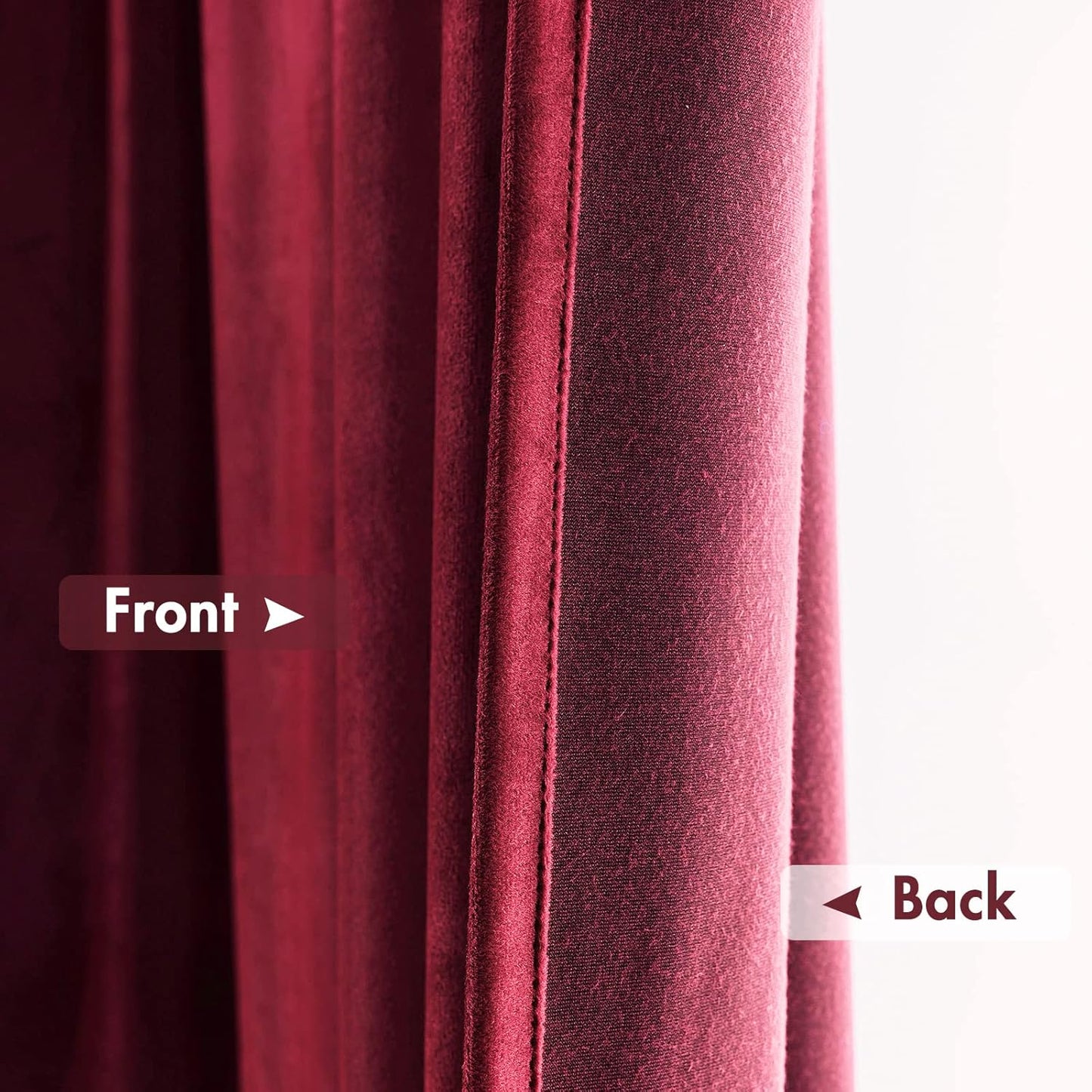 MIULEE Burgundy Velvet Curtains Thermal Insulated Blackout Curtain Christmas Drapes for Bedroom Living Room Darkening 96 Inches Long Curtains Panels Rod Pocket Set of 2