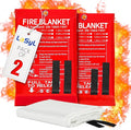 LaSyL Fire Blanket Emergency for Home, 40" x 40"(Pack of 2), Fire Supression Blanket Good for Home Safety, Kitchen, and Camping,Hurricane Preparedness Items
