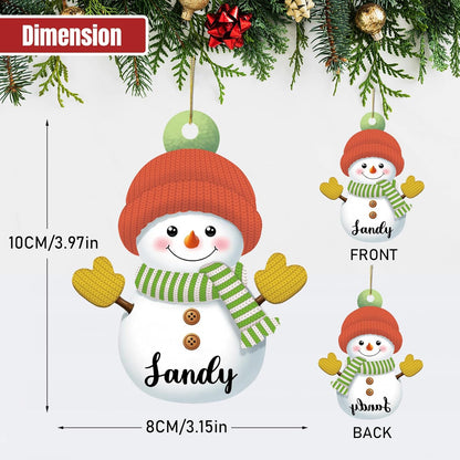 7PCS Personalized Christmas Ornament 2025, Custom Snowman Family Ornament with Name Photo Acrylic for Xmas Tree Decor Customized Hanging Gifts