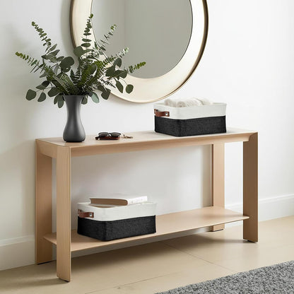 DECOMOMO Small Storage Basket, Closet Storage Bins, Baskets for Organizing Shelves (Black & White, Small - 6 Pack)