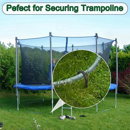 18 Inch Steel J Hook Rebar Ground Stakes 16 Pack 1/2 Inch Diameter Fence Stakes for Wire Fencing with Chisel Point End Metal Tent Stakes Heavy Duty for Outdoor Camping, Black