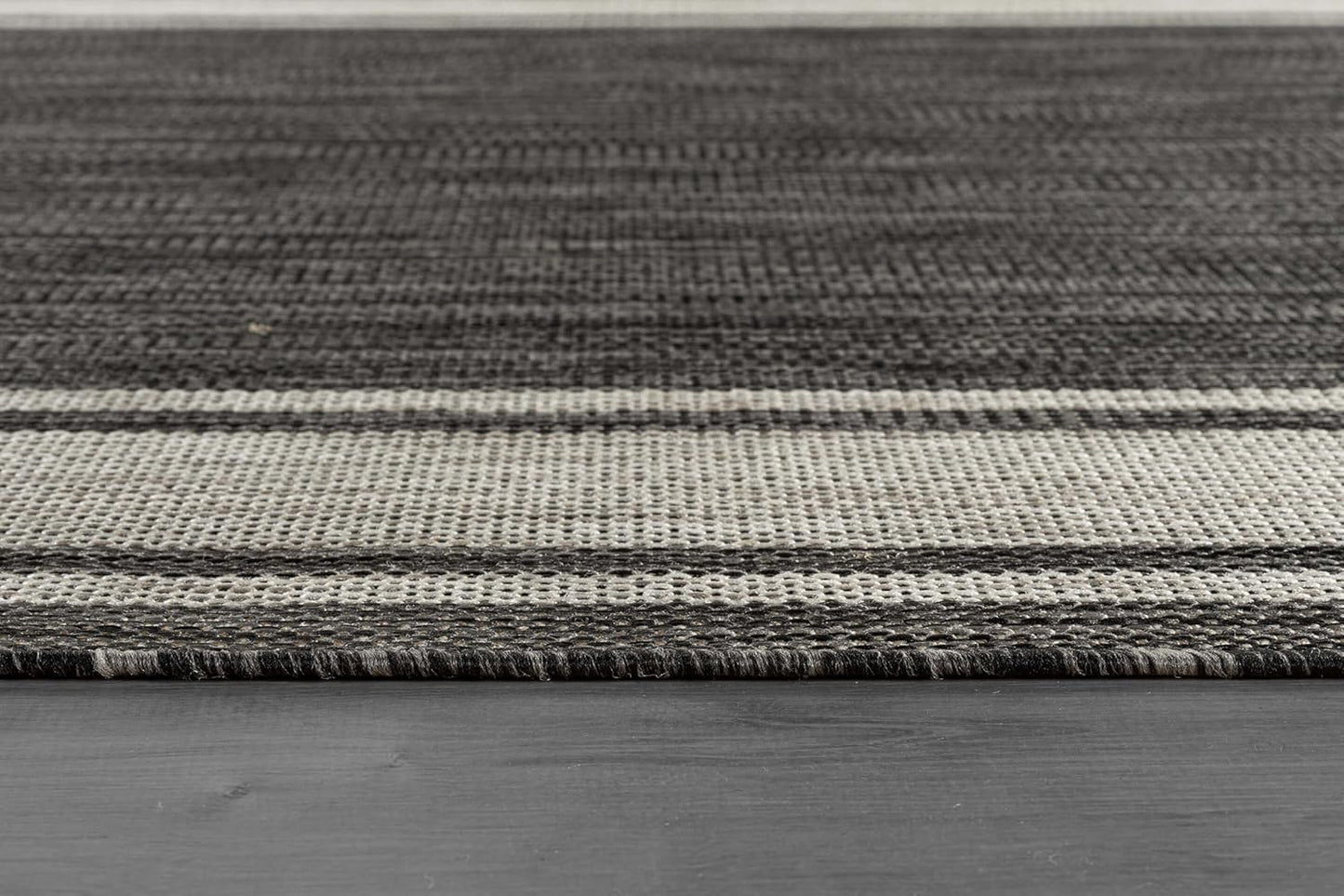 Beverly Rug Outdoor Rug 8x10 Modern Bordered Area Rugs for Indoor and Outdoor Patio Deck Porch Garden Waterproof Weather Sun Resistant Washable Outside Carpet (8 x 10 Dark Gray)