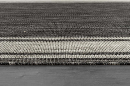 Beverly Rug Outdoor Rug 8x10 Modern Bordered Area Rugs for Indoor and Outdoor Patio Deck Porch Garden Waterproof Weather Sun Resistant Washable Outside Carpet (8 x 10 Dark Gray)