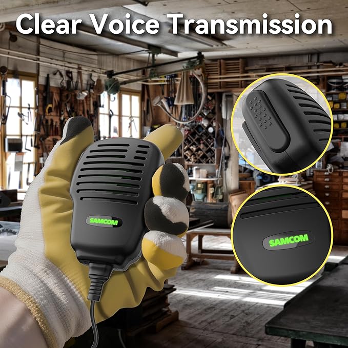 SAMCOM Walkie Talkie Speaker Mic,IP67 Waterproof 2 Pin Shoulder Speaker Label Mic 2 Pin for FPCN30A FPCN10A FWCN30A, 2 Packs