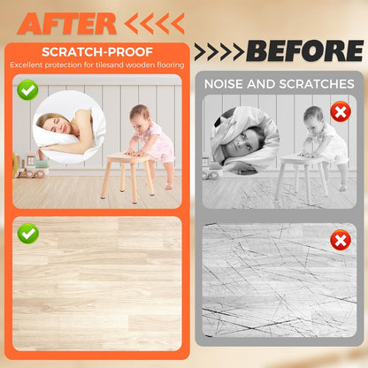 Felt Furniture Pads 120 PCS, Non Slip Self Adhesive Felt Pads Chair Leg Floor Protectors for Furniture Feet Wood Hardwood Floors, 1 inch Round, Black