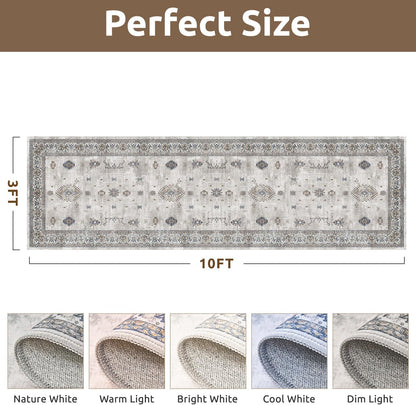 AMOAMI Vintage 3X10 Runner Rug Non Slip Soft Runners for Hallways Washable Hallway Runner Bedside Rugs for Bedroom Long Rug for Hallways Entryway Laundry Room Stair Kitchen Bathroom