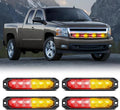 Nilight 6LED Emergency Strobe Lights 4PCS Ultra slim Surface Mount Hazard Caution Light bar 12-24V Sync Feature Warning Flashing Light kit for Truck Car Vehicle ATV SUV UTV Red and Yellow