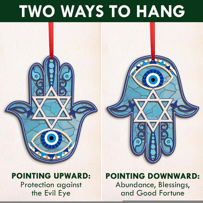 FLAGWIX Hanukkah Gifts for Women, Men - Christmas Ornament 2025, Hamsa Hand, Fatima Home Decor, Housewarming Gift Ideas, Spiritual Gifts - Christmas Decorations, Single Suncatcher Ornament