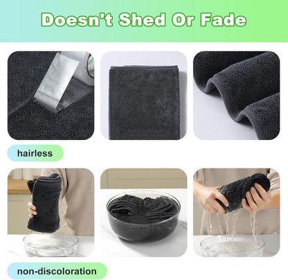 JOYMOOP Microfiber Towels for Cars, 2 Pack 63" x 29.5" Car Drying Towel, Dark Gray Reusable Car Towel, Quick Drying Car Microfiber Cleaning Cloth for RVs, SUVs, Trucks