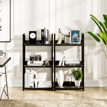 NUMENN Narrow Bookshelf, 3 Tier Bookshelves, Home Office Bookcase Shelf Storage Organizer, Free Standing Storage Shelving Unit for Bedroom, Living Room and Home Office, Black