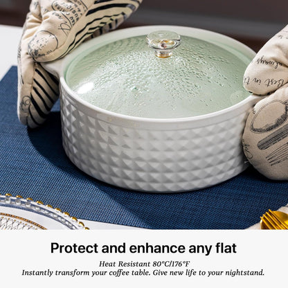 LEXMORE Placemats Set of 8 Vinyl/Plastic Woven Place Mats for Kitchen Table Indoor/Outdoor Washable Placemat Wipeable Dining Table Mats(Navy Blue)