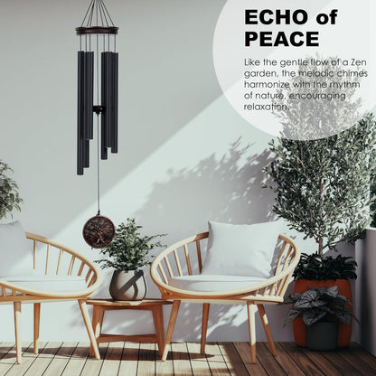 Vanquer Large Wind Chimes for Outside Deep Tone - 34'' Wind Chimes Outdoor Clearance, Tree of Life, Memorial, Sympathy Gift, Patio, Home Décor, Vintage Black (34" Tree of Life)