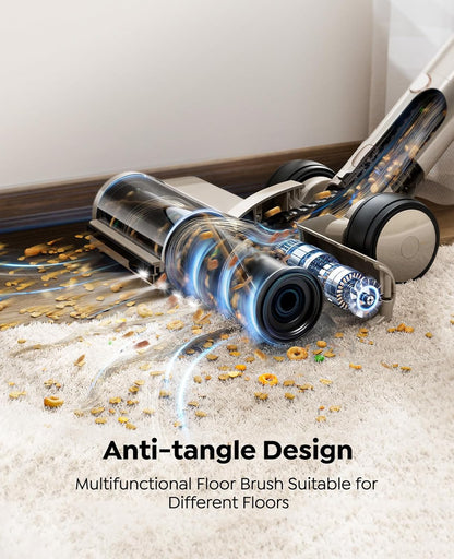 Cordless Vacuum Cleaner,80Mins/50kpa Vacuum Cleaners for Home,Stick Vacuums with Self-Standing,Touch Screen,LED Headlights, Anti-tangle,Rechargeable,Lightweight,for Carpet,Hard Floor, Pet Hair(P7 Pro)