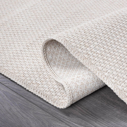 CAMILSON Easy Jute Rug 4x6, Indoor Outdoor Off-White Farmhouse Area Rugs for Living Room Patio and Kitchen Rug, Solid Woven Design, Easy-Cleaning, Washable Outside Carpet Alfombras (4 x 6)