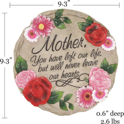 Spoontiques - Garden Decor - Mother Left Our Life but Never Hearts - Decorative Stone for Garden
