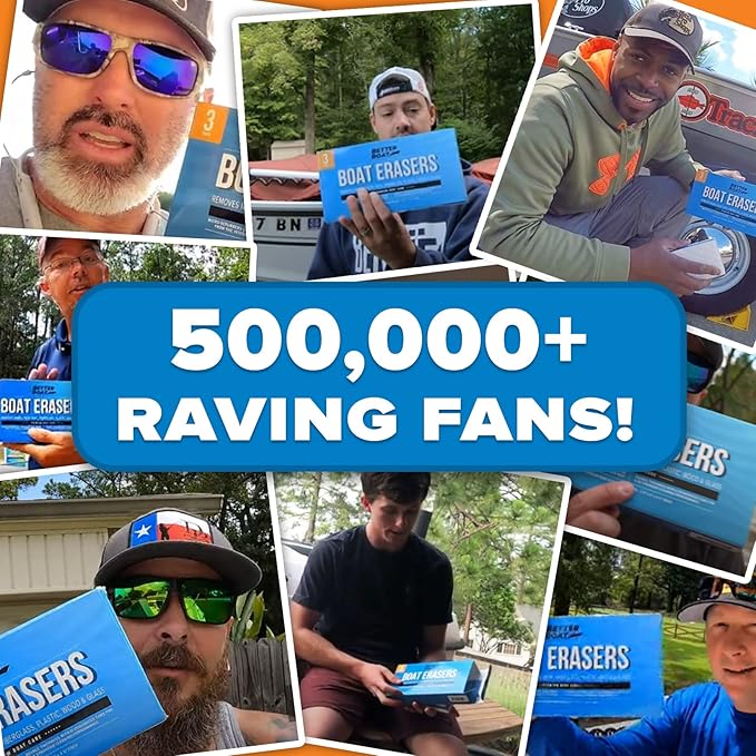 Premium Boat Scuff Erasers, Boating Accessories for Cleaning, Gift for Pontoon, Fishing, Jon Boats, Decks, Vinyl and Hull Cleaner, Gadgets for Men and Women