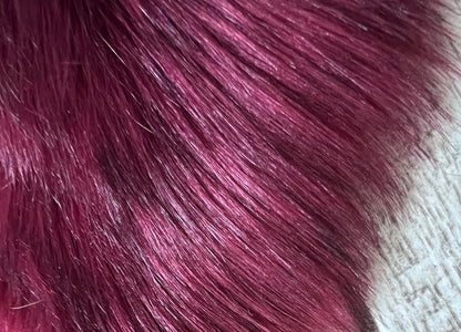 LAMBZY Faux Sheepskin Super Soft Hypoallergenic Free Shape Silky Shag Rug, Luxury Shaggy Plush Carpet for Bedrooms Living Kids Room Sofa Rugs (Burgundy, Sexto 6 Pelts 6'x6')