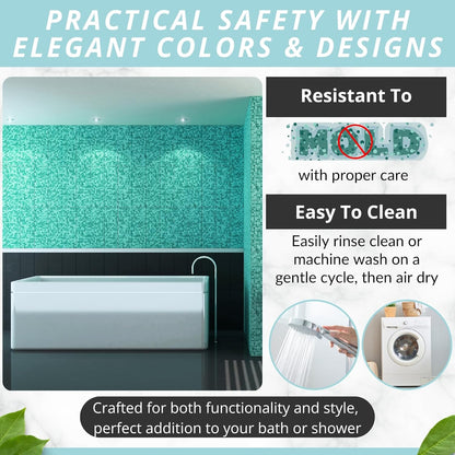 ENKOSI Bath Mat - Large Non Slip Bathtub & Shower Mat - Extra Long 40 x 16 Inch Bathroom Mats for Tub Nonslip Anti Slip Bathmats (40x16 Mint Green 1-Pack)