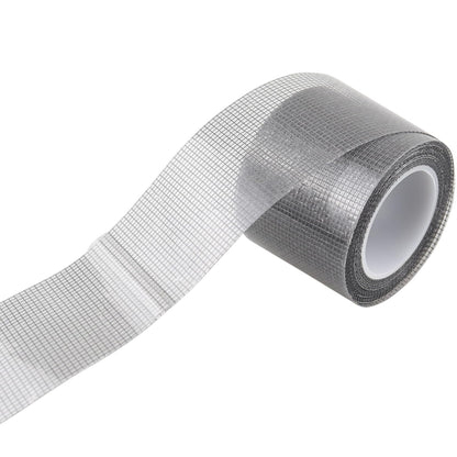 2IN Wide (16.4Ft/5.46Yd/Roll) Window Screen Repair Tape for Windows or Doors, 3-Layer Design - Adhesive Fiberglass Mesh Patch Waterproof Tape, Easy to Cut & Apply, Gray, 1 Roll