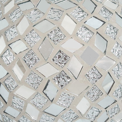 Sunnydaze 10-inch Gazing Ball for Garden - Crackled Glass Mosaic Gazing Globe for Outside - Mirrored Diamond Mosaic