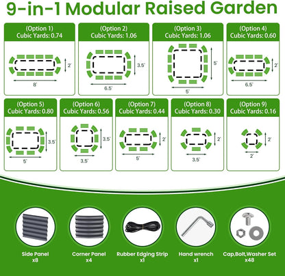 17" Tall Raised Garden Beds Outdoor - Galvanized Aluminum-Magnesium Stainless Steel Durable Metal Planter Box for Growing Plants, Vegetables, Flowers, Fruits (Deep Grey)