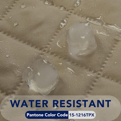 PureFit Reversible Quilted Sofa Cover, Water Resistant Slipcover Furniture Protector, Washable Couch Cover with Non Slip and Elastic Straps for Kids, Dogs, Pets (Small Recliner, Beige/Beige)