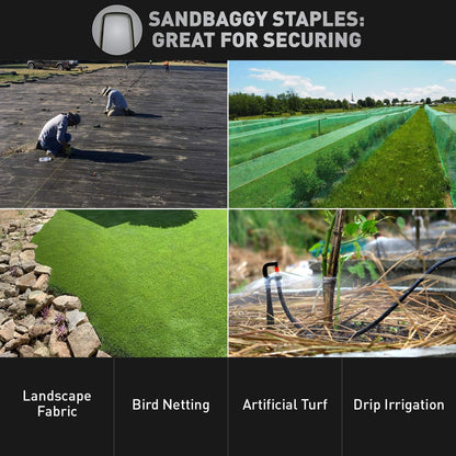 Sandbaggy 500-Count 6-Inch Galvanized Landscape Staples - SOD Garden Stakes ~ Trusted by Farmers & Contractors Across The USA