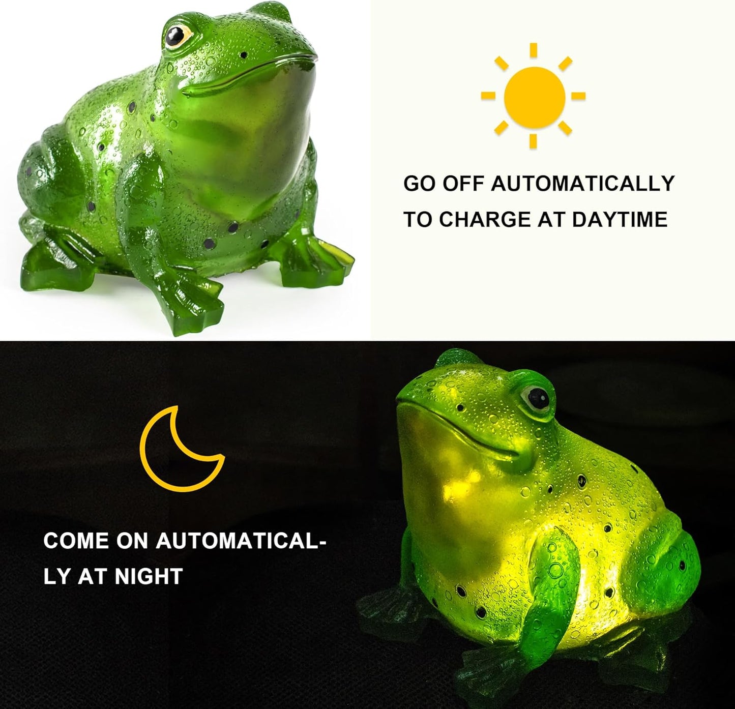 TIJNN Solar Frog Lights Deck Decorative Lighting Statue Lawn Patio Backyard Outdoor Garden Decoration Housewarming Gift