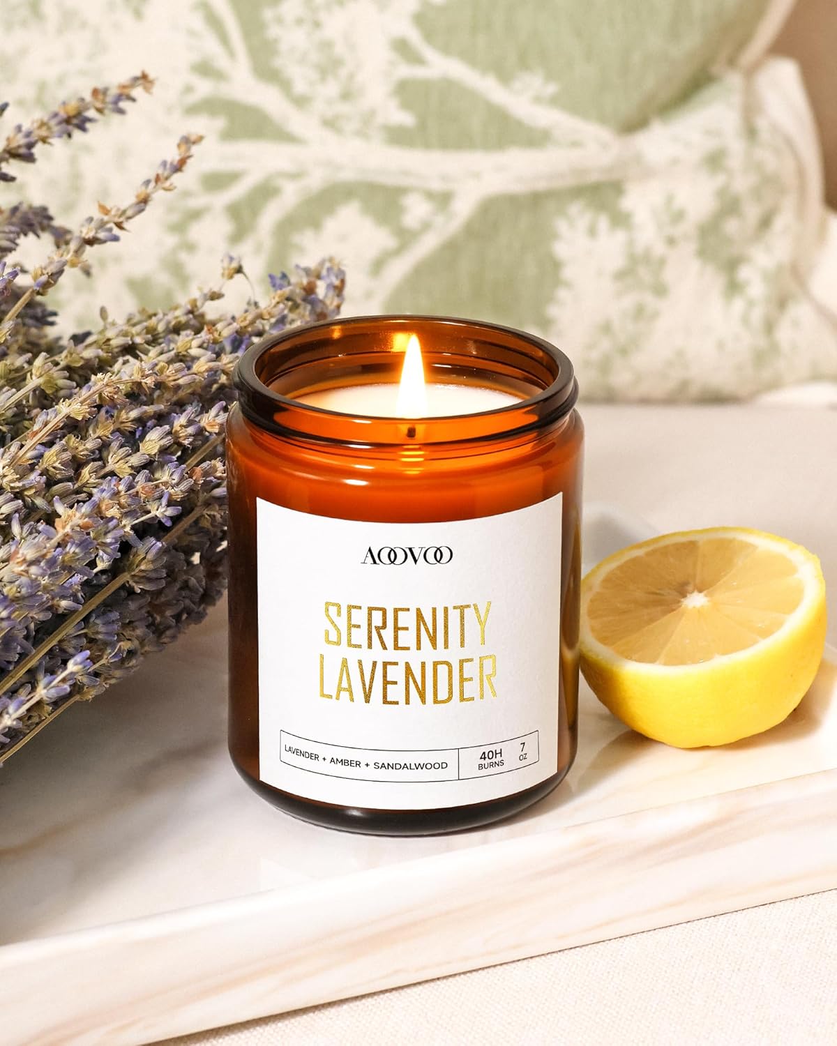 AOOVOO Candle Set - 4PC Scented Candles, 28 oz Soy Candles, Soy Candle for Home Scented, Lavender/Sandalwood/Jasmine/Sage