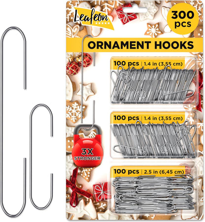 Leafeon 300 Pack Christmas Ornament Hooks for Christmas Tree Decoration – The Best Holiday Ornament Hangers