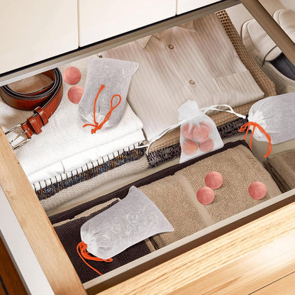 Homode Cedar Blocks for Clothes Storage, Cedar Balls and Cedar Chips for Closets and Drawers, Scented Cedar Sachets Bags Closet Air Freshener, 24 Pack